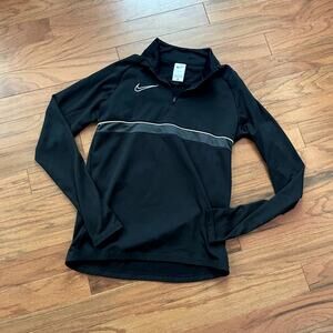 Nike Black with White Long Sleeve Quarter Zip Size Small